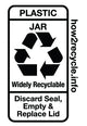 How2Recycle label: plastic jar widely recyclable; discard seal, empty and replace lid