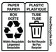 How2Recycle label: paper box widely recyclable, plastic tube do not recycle