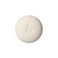 A single round, off-white soap bar with a debossed lowercase 'b' logo in the center, isolated on a solid white background.
